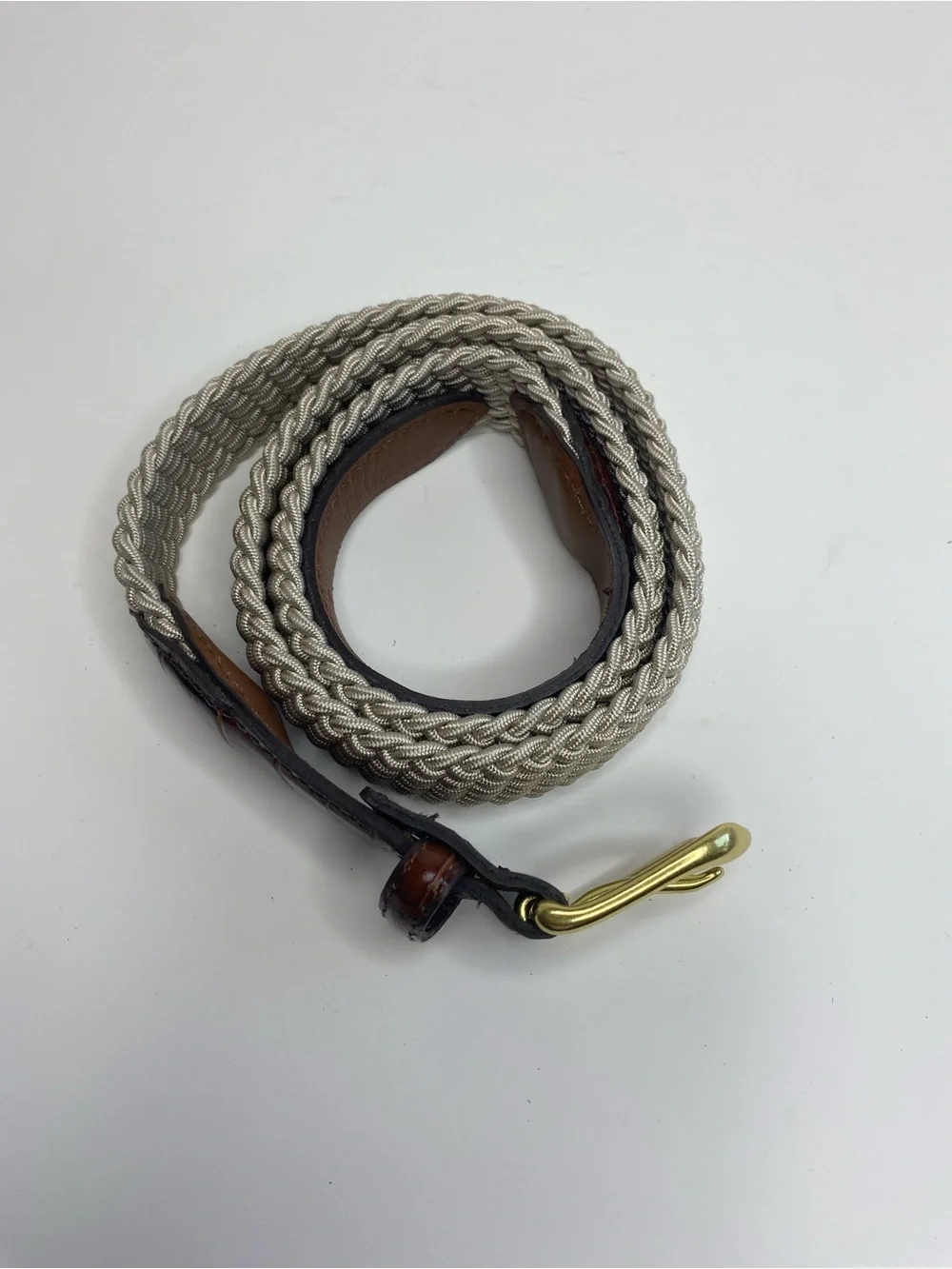 Webbed and embossed Leather Belt Size 36 Preppy Classic Country club